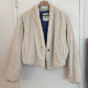 Hei Hei teddy cropped sweater with button closure